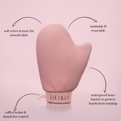 Pink Velvet Tanning Mitt
